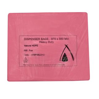 DISPENSER BAG RED 14um 38x22 965x560  500/PKS 2PKS/CTN