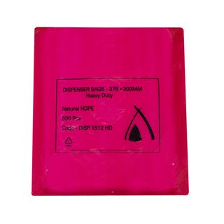 DISPENSER BAG RED 14um 12x15 H/D  300x380 500/PK 10PKS/CTN