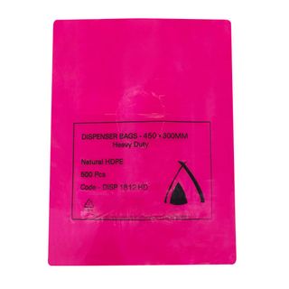 DISPENSER BAG RED 14um 12x18 300x450 500/PK 10PKS/CTN