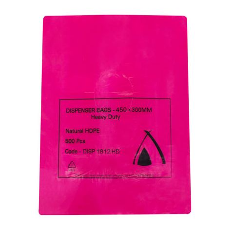 DISPENSER BAG RED 14um 12x18 300x450 500/PK 10PKS/CTN