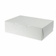 WHITE CAKE BOX1/4 SLAB 230x385x100 100/PK