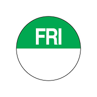 DAY DOTS 24mm CIRCLE FRIDAY REMOVABLE 500/ROLL *DNR*