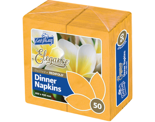 NAPKIN DINNER R/FOLD GOLD ELEGANCE 50/PK 10PKS/CTN