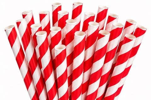 PAPER STRAWS JUMBO RED/WHITE 100/PK 25PKS/CTN