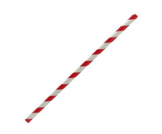 PAPER STRAWS JUMBO RED/WHITE 100/PK 25PKS/CTN