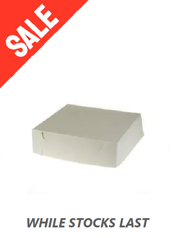 WHITE CAKE BOX9x9x2.5 100/PK **SALE**