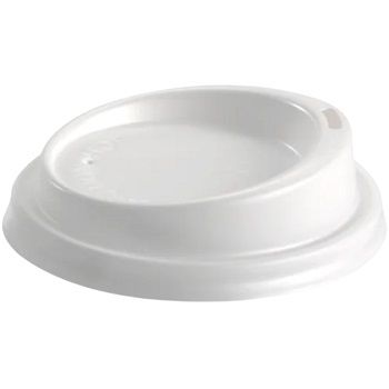 LID PS WHITE 80mm HOT CUP BIO PAK 50/PK 20PKS/CTN