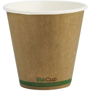 8oz KRAFT GREENSTRIPE D/WALL BIOCUP (90mm) 50/PAK 20PAK/CTN