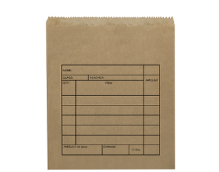 SCHOOl LUNCH BAG PRINTED BROWN 235x200mm 500/PK