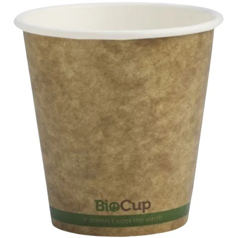 8oz KRAFT GREENSTRIPE S/WALL BIOCUP (90mm) 50/PK 20PKS/CTN