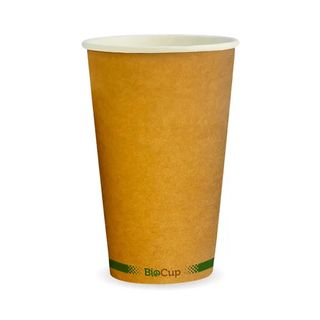 16oz KRAFT GREEN STRIPE S/WALL BIOCUP (90mm) 50/PK 20PKS/CTN