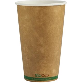 16oz KRAFT GREEN STRIPE S/WALL BIOCUP (90mm) 50/PK 20PKS/CTN