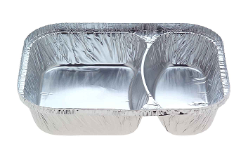 2 COMPARTMENT FOIL TRAY 7720 125/PAK 4PAK/CTN