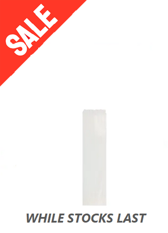 PLAIN WHITE FLAT CUTLERY  BAG 260x76mm 1000/PK **SALE**