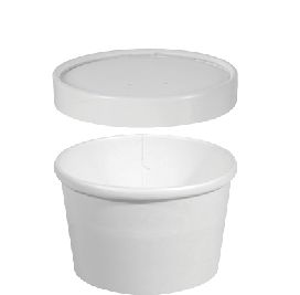 8oz ROUND PAPERSOUP CONTAINER WITH LID 50/PAK 5PAK/CTN