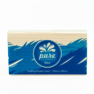 PURE BLUE COMPACT TOWEL 20x25cm 20 PAKS x 120 1/CTN