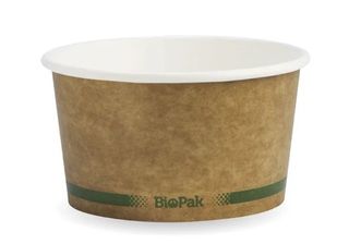 12oz BIO BOWL PAPER HOT/COLD BROWN 430ml  25/PAK 20PAK/CTN