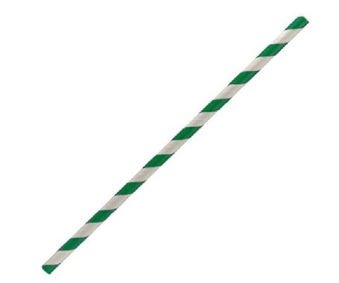 PAPER STRAWS JUMBO GREEN/WHITE 250/PKS 10PKS/CTN AUSTRAW