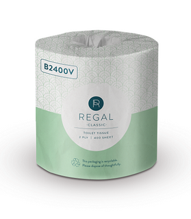REGAL CLASSIC TOILET PAPER 2 PLY  400 SHEET  48/PACK