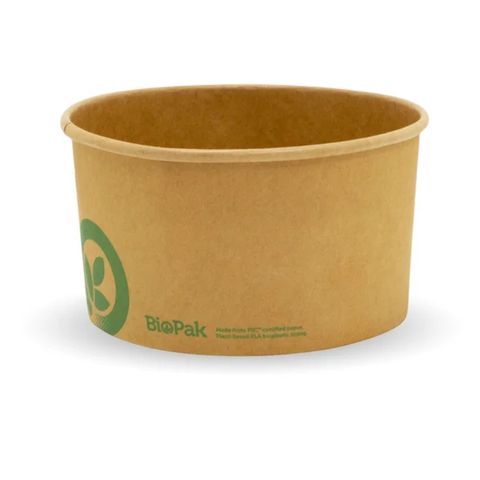 1000ML LARGE BIO KRAFT BOWL BIOPAK 50/PK  8PK/CTN