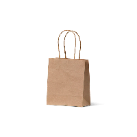 KRAFT PAPER BAGRUNT T/HANDLE BR 165x140x75mm 50/PK10PKS/CTN