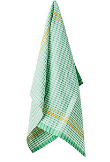 TEA TOWEL COTTON GREEN CHECK 450X700mm 12/PAK