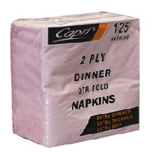 NAPKIN DINNER 2PLY PINK CAPRI 125/PK 8PKS/CTN