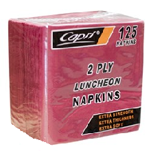 NAPKIN LUNCH 2PLY BURGANDY CAPRI 125/PK 16PKS/CTN