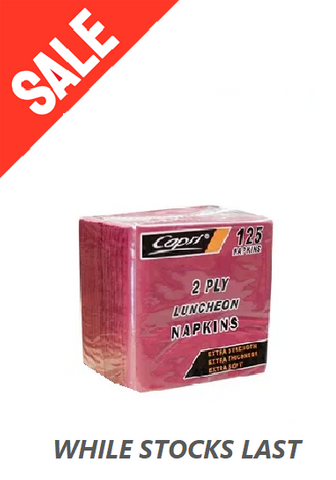 NAPKIN LUNCH 2PLY BURGANDY CAPRI 125/PK 16PKS/CTN **SALE*