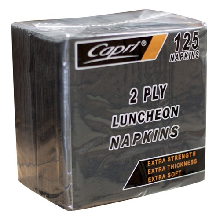 NAPKIN LUNCH 2PLY BLACK CAPRI 125/PK 16PKS/CTN