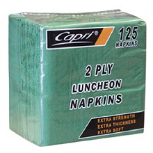 NAPKIN LUNCH 2PLY DARK GREEN CAPRI 125/PK 16PKS/CTN