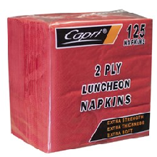 NAPKIN LUNCH 2PLY RED CAPRI 125/PK 16PKS/CTN