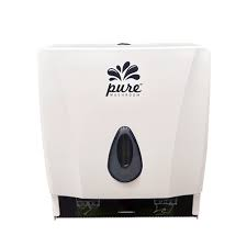 PURE  ROLL TOWEL DISPENSER WHITE PLASTIC 1/ONLY