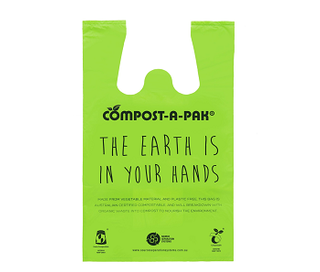 SINGLET BAG COMPOSTABLE 520x300x100mm  50PK  10PKS/CTN