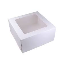 PATISSERIE WINDOW BOX 9" DEEP WHITE 24x24x12cm 50/PK 2PK/CTN