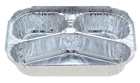 7620 3 COMPARTFOIL TRAY 203x153x51 125/PAK 4PAK/CTN