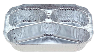 7620 3 COMPARTFOIL TRAY 203x153x51 125/PAK 4PAK/CTN