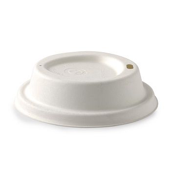 LID BIOCANE WHITE 90mm HOT CUP BIO PAK 50PK   20PKS/CTN