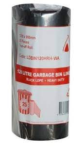 120LT HEAVY DUTY  GARBAGE BAG BLACK 50/ROLL 4ROLL/CTN