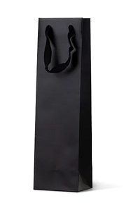 SINGLE BOTTLE GIFT BAG BLACK 390x110+90 10/PK 10/CTN