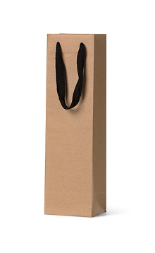 SINGLE BOTTLE GIFT BAG BROWN 390x110+90 10/PK 10PKS/C