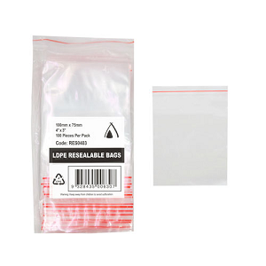 PRESSEAL BAG 3x4 50um 75x100mm 100/PK 10PKS/CTN