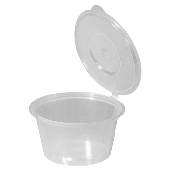 75mL HINGED LIDPORTION CUP 100/PAK 10PAK/CTN