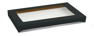 CATER TRAY LIDBLACK  MEDIUM 382x275x30mm 10PK 10PKS/CTN