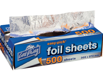 FOIL SHEETS LARGE CASTAWAY 305 X 273 500PAK, 6PAK/CTN