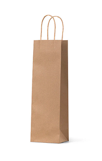 SINGLE BOTTLE GIFT BAG NATURAL T/HANDLE 390x110+90   10/PK