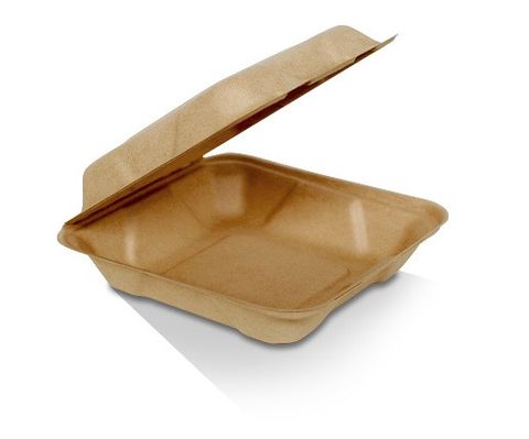 8 inch DINNER CLAMSHELL BAMBOO BA-SH08 203x203x76 50/PAK 4/CT