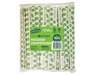 CHOPSTICKS WOODEN WRAPPED 100 PAIRS 30PAK/CTN