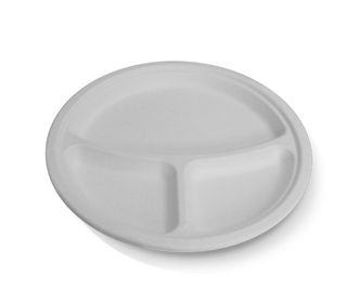 PLATE ROUND 10"3 COMPARTMENT 125/PK 4PKS/CTN