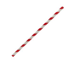 PAPER STRAWS REGULAR RED/WHITE 250/PK 10PKS/CTN